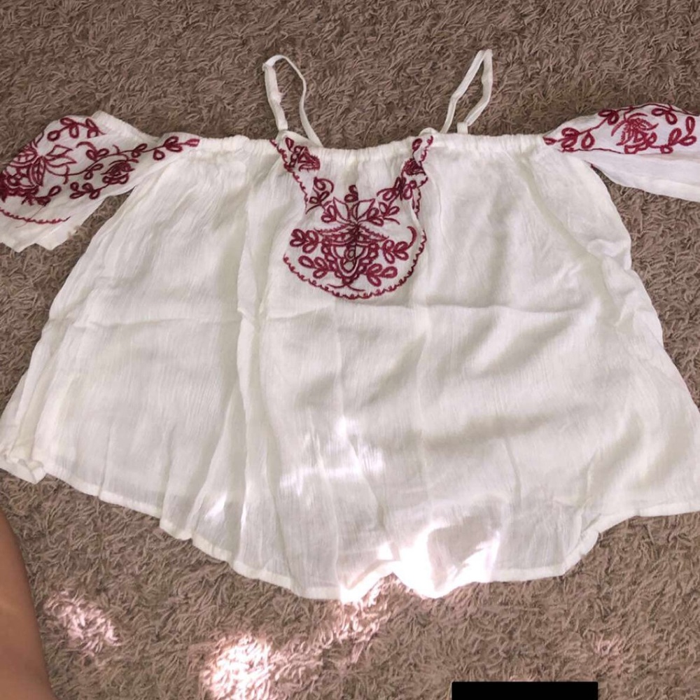 cropped off the shoulder top